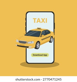 Yellow Taxi Order Mobile App Screen on Smartphone download app