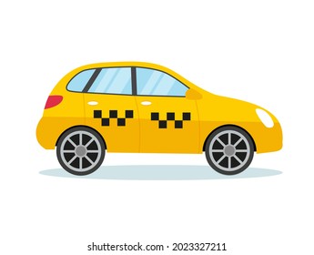 Yellow taxi. Taxi service concept. Vector illustration in flat style EPS 10