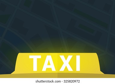 Yellow taxi symbol with light effect background vector illustration
