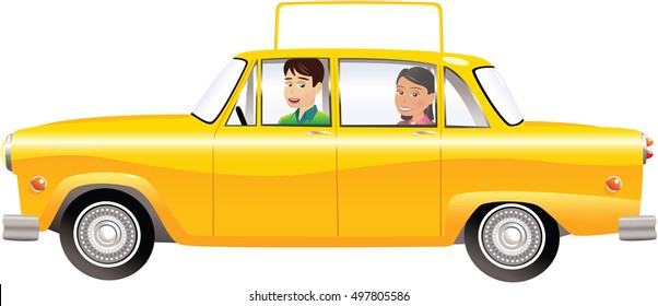 Yellow taxicab plus sign.