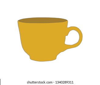 Yellow tea cup