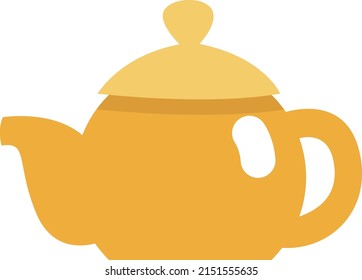 Tetera amarilla, ilustración, vector sobre un fondo blanco.