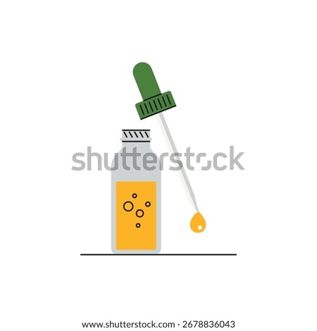 Yellow teardrop shape, representing liquid drop, medicine, or fluid symbol in healthcare design.