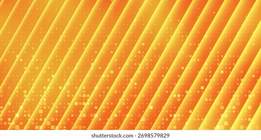 Red abstracta del elemento del pixel del fondo de las finanzas de la tecnología amarilla con el fondo anaranjado borroso del Vector del gradiente