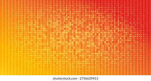 Yellow tech finance background abstract pixel element network with blurred abstract orange gradient vector background