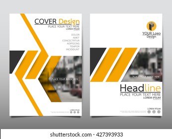 Yellow technology annual report brochure flyer design template vector, Leaflet cover presentation abstract geometric background, layout in A4 size