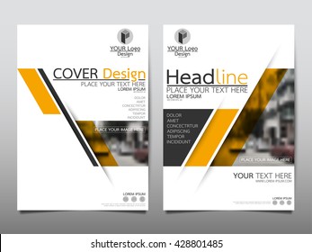 Yellow technology annual report brochure flyer design template vector, Leaflet cover presentation abstract geometric background, layout in A4 size