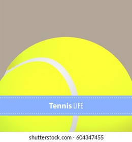 Yellow tennis ball background with copy space