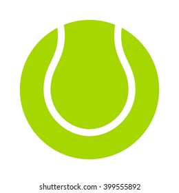 Yellow tennis ball flat vector icon for sports apps and websites