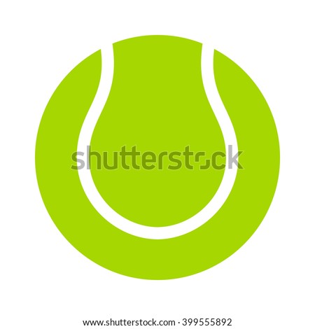 Yellow tennis ball flat vector icon for sports apps and websites