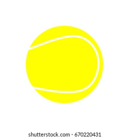 Yellow Tennis Ball Icon Isolated on White Background