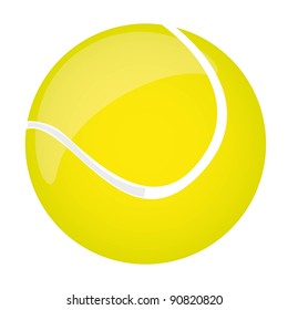 yellow tennis ball isolated over white background. vector illustration