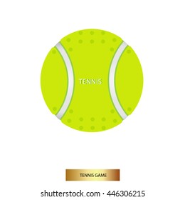 Yellow tennis ball on white background