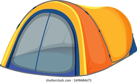 Yellow tent on white background illustration