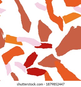 Yellow and Terracotta Terrazzo Tile Vector Seamless Pattern. Graphic Terrazzo Wall Design. Bright Venetian Background.