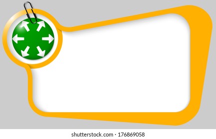 yellow text box for any text with white arrows and paper clip