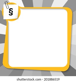 yellow text box with paper clip and paragraph
