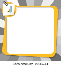 yellow text box with paper clip and graph