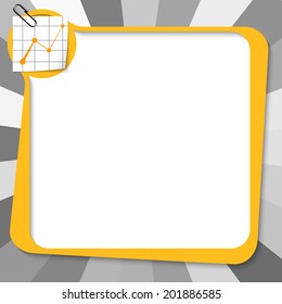 yellow text box with paper clip and graph