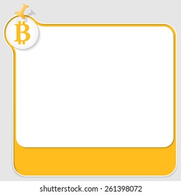 yellow text box with pushpin and bit coin symbol