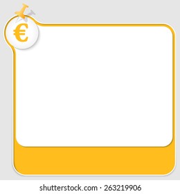 yellow text box with pushpin and euro symbol