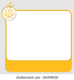 yellow text box with pushpin and law symbol
