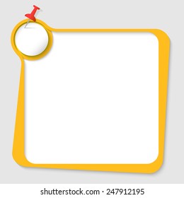 yellow text box with pushpin and paper
