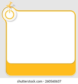 yellow text box with pushpin and power button