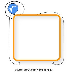 A yellow text box and square root symbol
