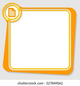 Yellow text box for your text with document icon