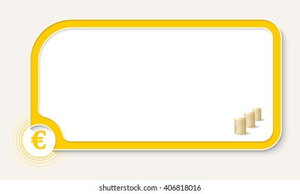 Yellow text box for your text and euro symbol