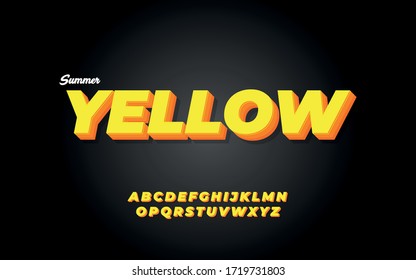 Yellow text effect vector, Big text effect, summer text effect vector.