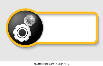 yellow text frame for any text and cogwheels