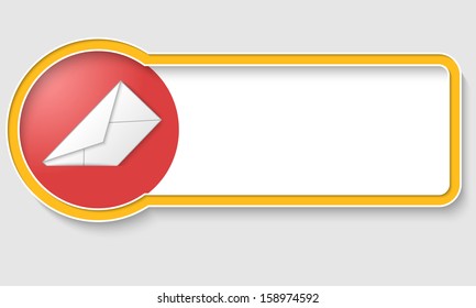 yellow text frame and envelope
