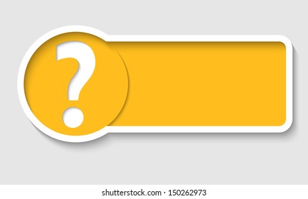 yellow text frame and question mark