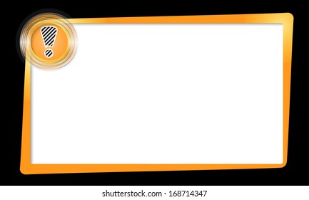 yellow text frame and transparent circles with exclamation mark