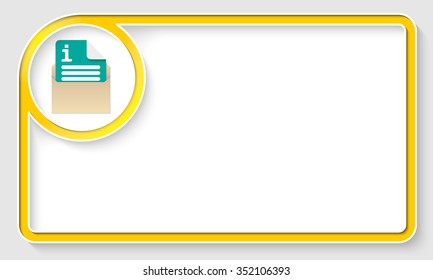 Yellow text frame and white circle box with envelope