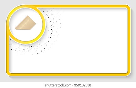 Yellow text frame and white circle box with envelope