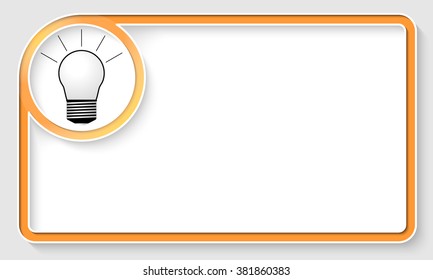 Yellow text frame and white circle box with bulb symbol