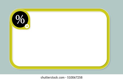 Yellow text frame for your text and percent symbol