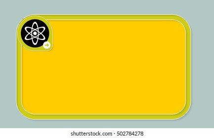 Yellow text frame for your text and science symbol