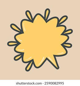 yellow text space with outline flat vector design.