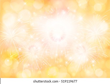 Yellow texture background bokeh and the firework