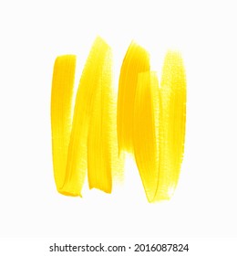 Yellow texture brush stroke paint background. Perfect design for logo and shop banner. Vector. 