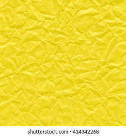 Yellow texture of crumpled paper. Vector illustration.