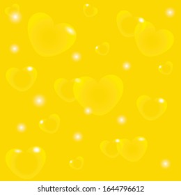 yellow texture with transparent hearts