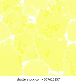 Yellow texture. Vector murble background. Watercolor hand drawn marbling illustration, aqua print. Bright colorfull stains. Cover design, trendy graphic, artistic effect. Abstract painting template.