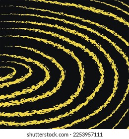 Yellow textured brush stroke lines on black background vector wallpaper isolated for social media post, scarf print, textile and paper print, poster, brochure, wall backdrop,