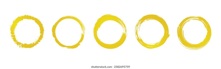 yellow textured circle element vector design