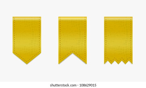 Yellow textured vector ribbons
